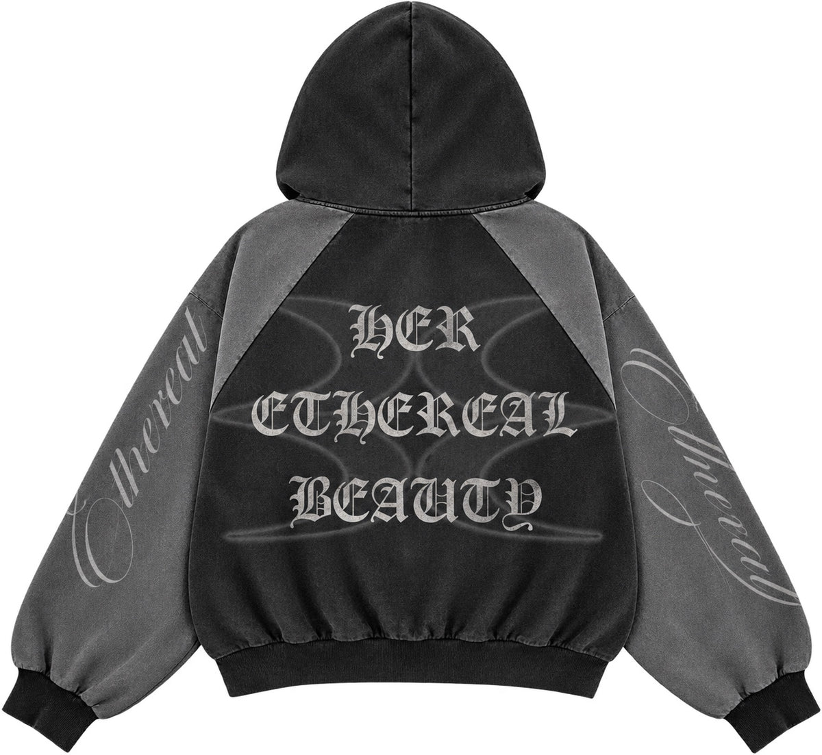 Riven Hills Worldwide Hoodie back flat lay