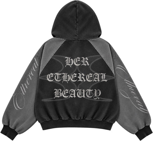 Riven Hills Worldwide Hoodie back flat lay